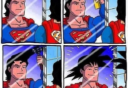 Super Man se coiffe en Goku
