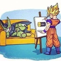 Goku dessine cell tableau troll image joke picture trolling