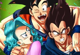 Goku , Bulma et Vegeta vous souhaite une bonne nouvelle année 2022 bonheur voeux famille santé humour troll dbz