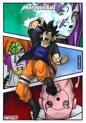 Goku en tenue de Naruto avec un chidori attack
