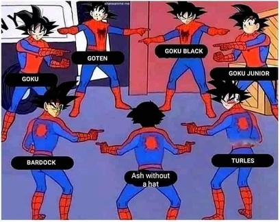 Goku Spiderman même tete bardock thales goku junior black goku dbs dragon ball z trolling