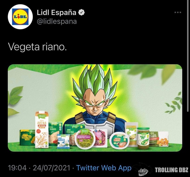 Quand LIDL espagnol utilise Vegeta pour promouvoir ses produits trolling dbz dragon ball z picture